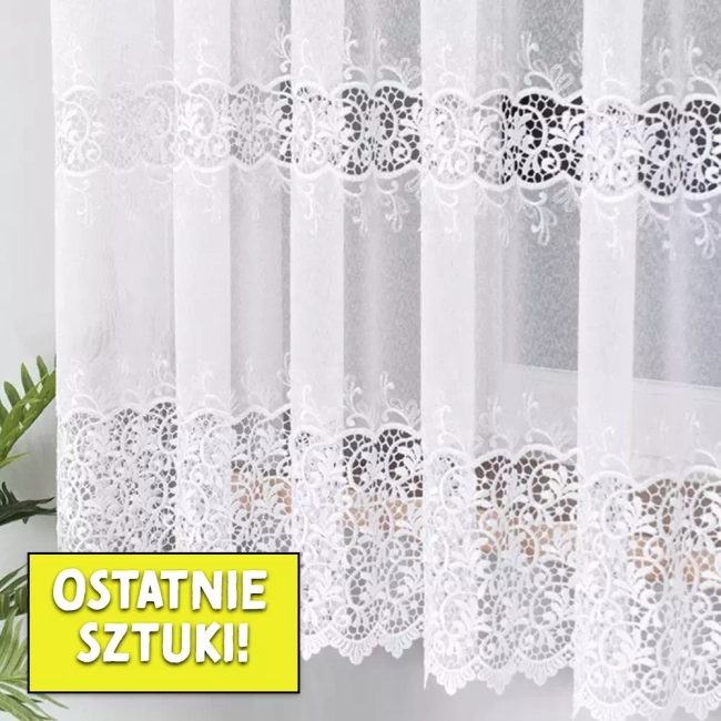 Firana OLGA - Ostatnie sztuki firany z gipiurą